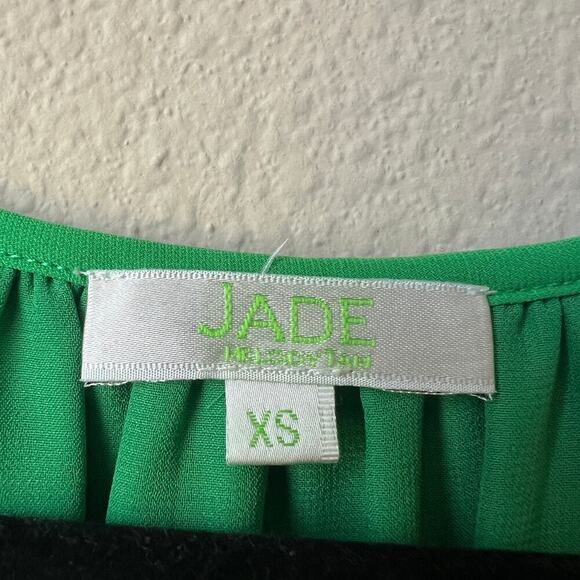 Jade by Melody Tam Green Ruffle Sleeve Tassel Tie Blouse Size XS - Picture 5 of 7